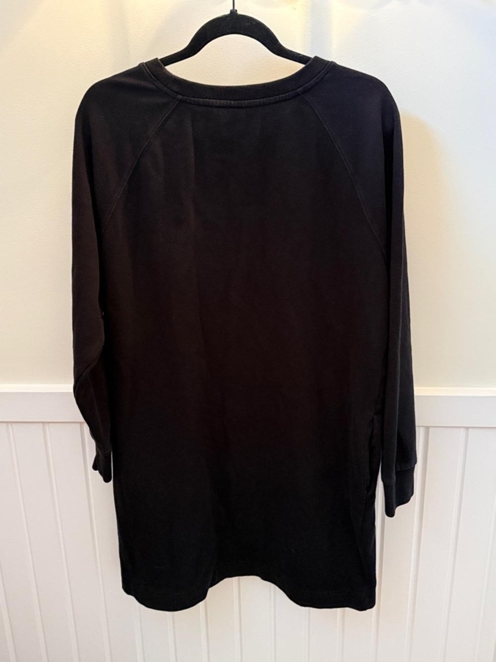 GAP Black Sweatshirt Dress w/ Pockets Size Large Cozy Minimalist - Picture 5 of 5